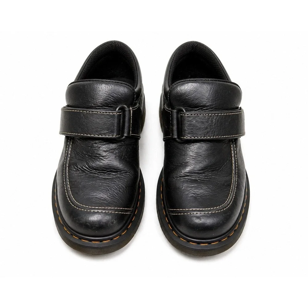 Dr Martens Women's US‎ 7 UK 5 Monk Strap Black Leather Platform Shoes Vintage